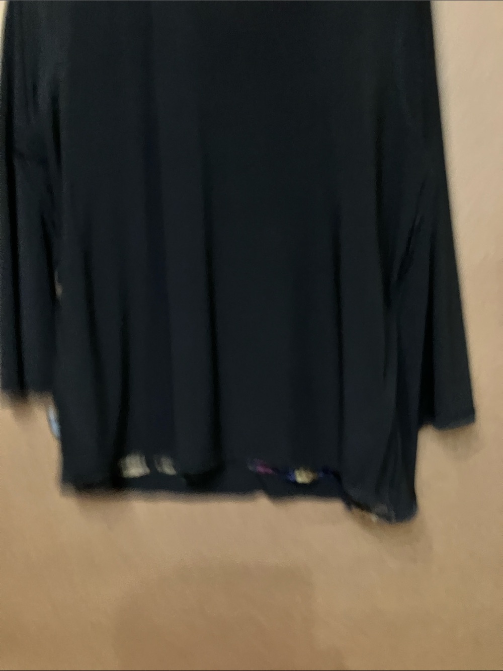 Liz Claiborne Black Floral Embroidered Overlay Long Sleeve Top - Picture 8 of 9